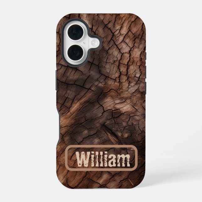 Personalise Rustic Tree Bark  iPhone / iPad case (Back)