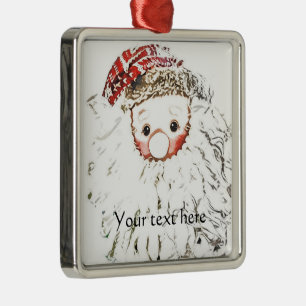 Personalise Santa Art Ceramic Ornament