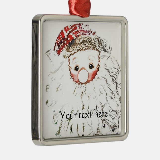 Personalise Santa Art Ceramic Ornament (Right)