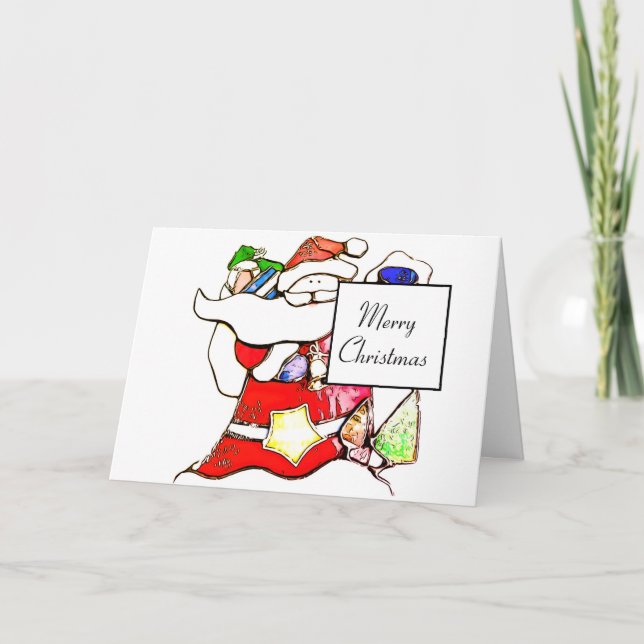 Personalise Santa Merry Christmas Card (Front)