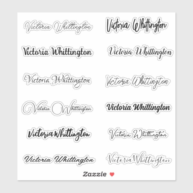 Personalise Script & Calligraphy Typography Name  (Sheet)