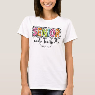 Personalise Senior 2025 Dalminton Dog T-Shirt