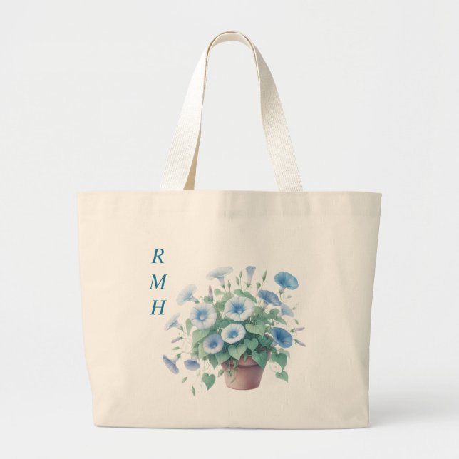Personalise September Morning Glory Tote Bag (Front)