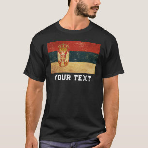 Personalise Serbia Flag T-Shirt