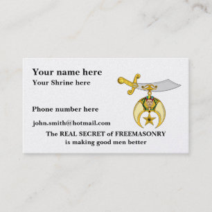 Personalise Shriners Business Card
