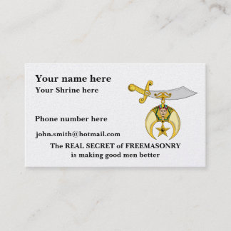 Personalise Shriners Business Card