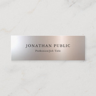 Personalise Silver Look Simple Design Template Mini Business Card