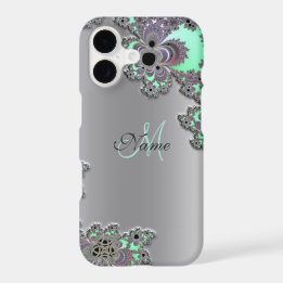 Personalise Silver Metallic Fractal iPhone X Case
