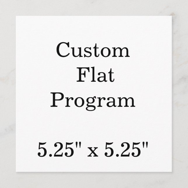 personalise simple custom5.25" x 5.25'Squared Flat Programme (Front)