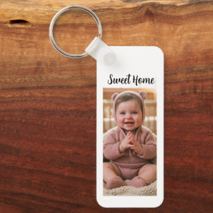 personalise simple custom 1.25" x 3" Aluminium Key Ring