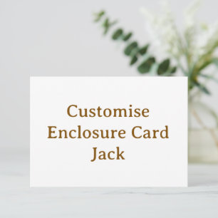 personalise simple custom 3.5" x 5" Square Enclosure Card