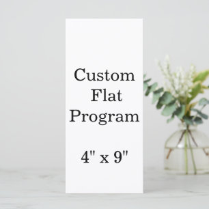 personalise simple custom 4" x 9" Standrad Flat Programme