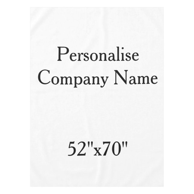personalise simple custom 52"x70" wedding tablecloth (Front)