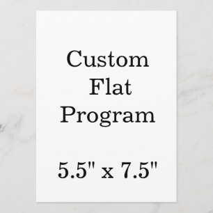 personalise simple custom 5.5" x 7.5" Squared Flat Programme
