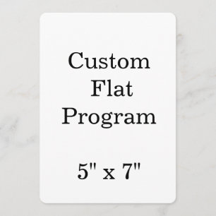 personalise simple custom 5" x 7" rounded Flat Programme