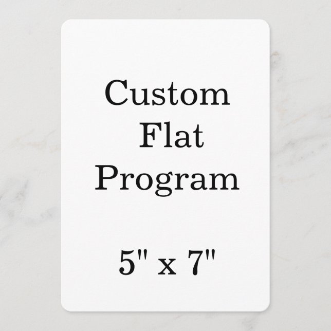 personalise simple custom 5" x 7" rounded Flat Programme (Front)