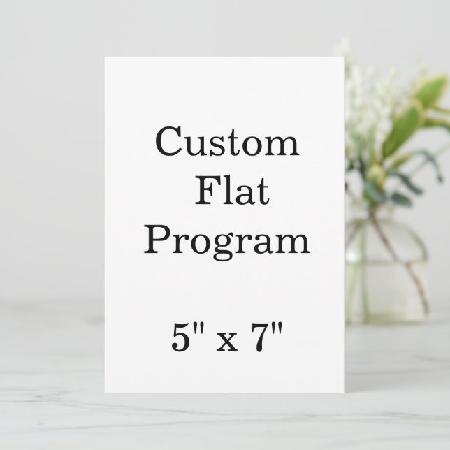 personalise simple custom 5" x 7" Squared Flat Programme (Standing Front)