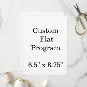personalise simple custom 6.5" x 8.75" round Flat Programme