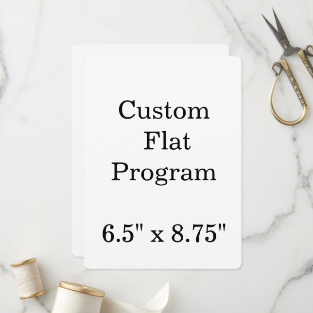 personalise simple custom 6.5" x 8.75" round Flat Programme (Front/Back In Situ)