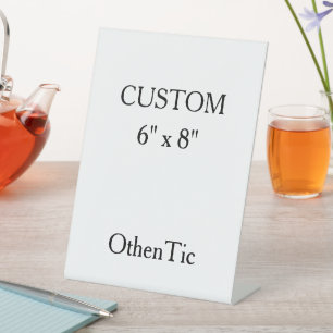 personalise simple custom 6" x 8" pedestal sign