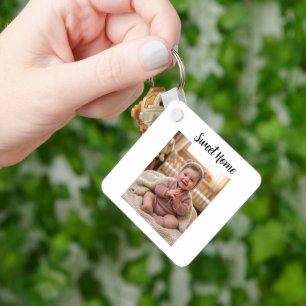 personalise simple custom Aluminium Square Key Ring