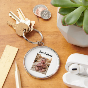 personalise simple custom Premium Round Key Ring