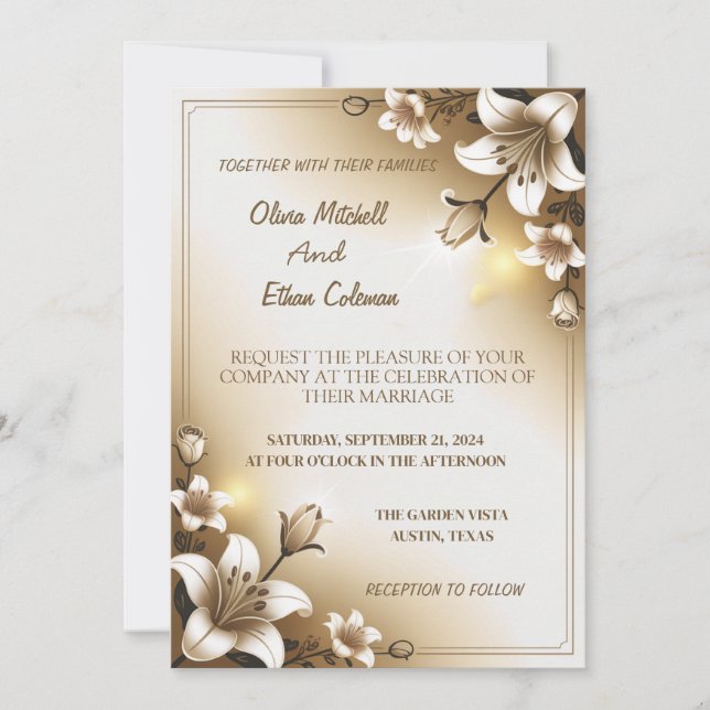 Personalise Simple minimalist weeding Invitation (Front)