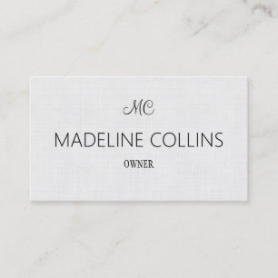 Personalise Simple Professional grey linen texture Business Card