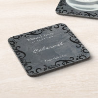 Personalise Slate And Black Scroll Wine