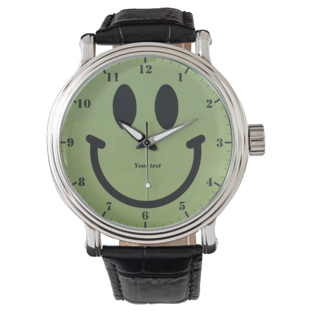 Personalise Smile Happy Face  Watch (Front)