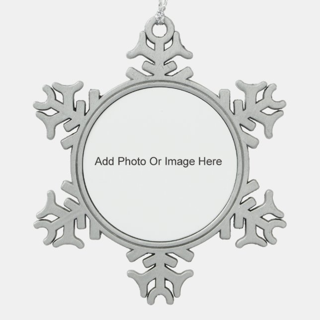Personalise Snowflake Pewter Christmas Ornament (Front)