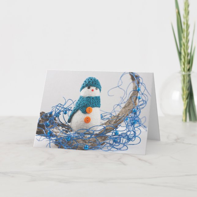 Personalise, Snowman, Christmas decoration Holiday Card (Front)