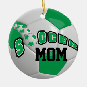 Personalise Soccer Ball   Green Ceramic Tree Decoration