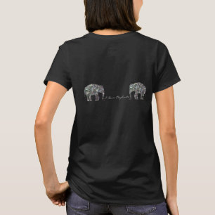 Personalise Sparkly silver mosaic Elephants T-Shirt