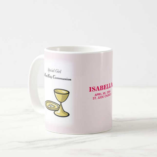Personalise, Special Girl, First Communion Coffee Mug (Front Left)