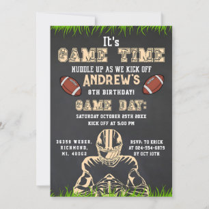 Personalise Sport Football Birthday Invitation