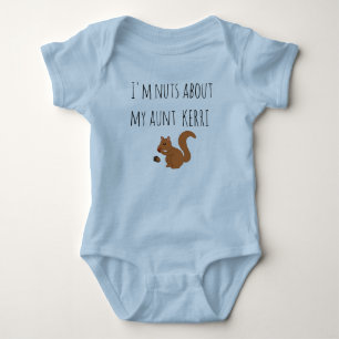 Personalise Squirrel  I'm Nuts about My Aunt Baby Bodysuit