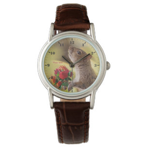 Personalise Squirrel with roses for You Watch