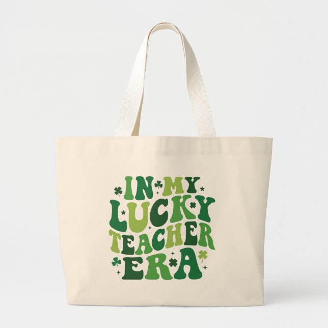 Personalise St. Patrick's Day Teacher Tote Bag (Front)