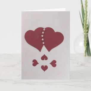 Personalise St. Valentine's heart and pearls Holiday Card
