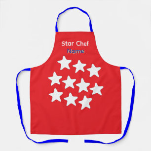 Personalise Star Chef Blue Straps Apron