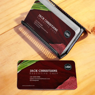 Personalise steak restaurant theme business card
