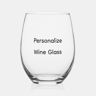 Personalise stemless wine glass