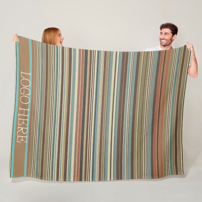 Personalise Striped Fleece Blanket (In Situ)