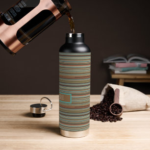 Personalise Striped Water Bottle
