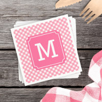 Personalise Stylish Baby Pink Gingham Monogram
