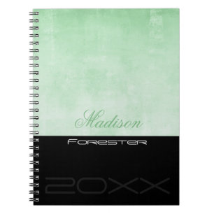 Personalise stylish Pistachio Black Notebook
