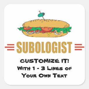 Personalise Sub Sandwiches Square Sticker
