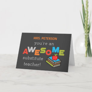 Personalise Substitute Teacher Appreciation Day Card