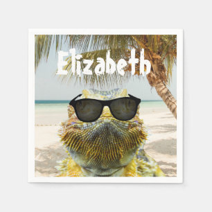 Personalise Summer Beach Fun Napkin